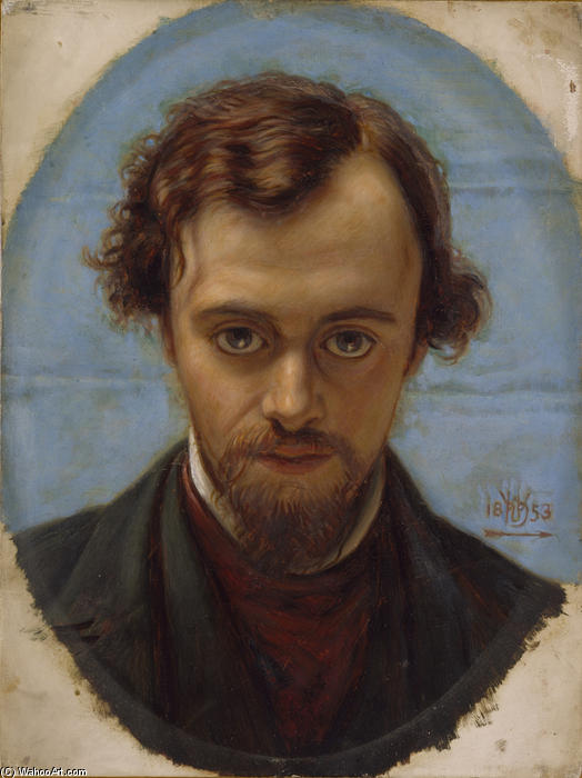 Order Paintings Reproductions Portrait of Dante Gabriel Rossetti, 1853 by William Holman Hunt (1827-1910, United Kingdom) | ArtsDot.com
