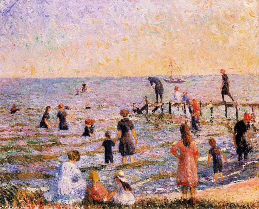 Order Paintings Reproductions Bathing at Bellport, Long Island, 1912 by William James Glackens (1870-1938, United States) | ArtsDot.com