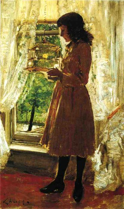 Order Art Reproductions The Pet Canary, 1886 by William Merritt Chase (1849-1916, United States) | ArtsDot.com