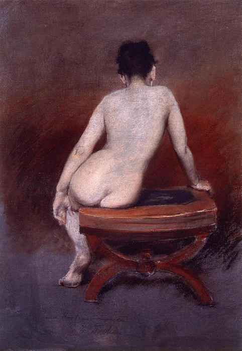 Order Paintings Reproductions Back of a Nude, 1888 by William Merritt Chase (1849-1916, United States) | ArtsDot.com