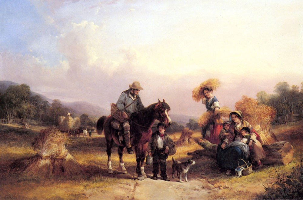 Order Oil Painting Replica Harvesters Resting by William Shayer Senior (1788-1879, United Kingdom) | ArtsDot.com