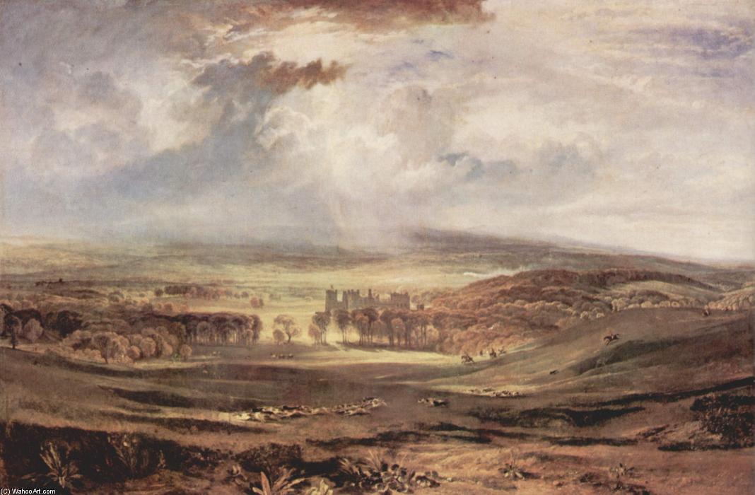 Order Paintings Reproductions Raby Castle, Residence of the Earl of Darlington, 1818 by William Turner (1775-1851, United Kingdom) | ArtsDot.com