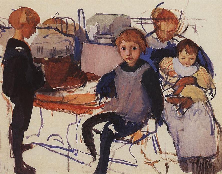 Order Artwork Replica In the nursery. Neskuchnoye, 1913 by Zinaida Serebriakova (Inspired By) (1884-1967, Ukraine) | ArtsDot.com