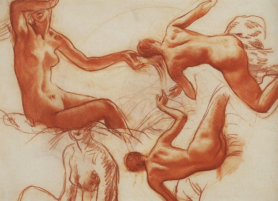 Buy Museum Art Reproductions Seated Nude, 1917 by Zinaida Serebriakova (Inspired By) (1884-1967, Ukraine) | ArtsDot.com