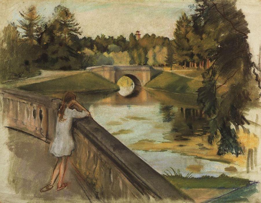 Buy Museum Art Reproductions The Bridge at Gatchina (Karpin pond), 1923 by Zinaida Serebriakova (Inspired By) (1884-1967, Ukraine) | ArtsDot.com