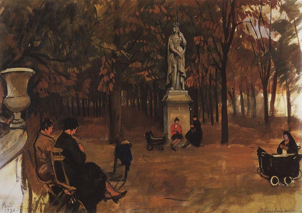 Order Oil Painting Replica Paris. Luxembourg Gardens, 1930 by Zinaida Serebriakova (Inspired By) (1884-1967, Ukraine) | ArtsDot.com