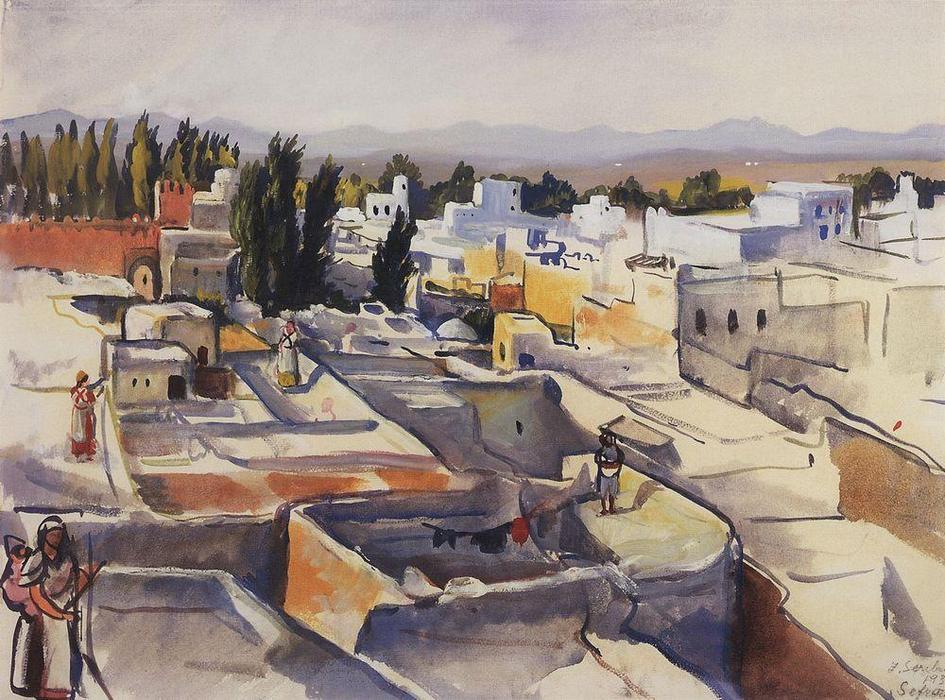 Buy Museum Art Reproductions Morocco. Sefrou. The roofs of the city, 1932 by Zinaida Serebriakova (Inspired By) (1884-1967, Ukraine) | ArtsDot.com