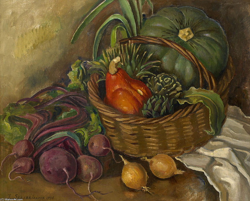 Order Oil Painting Replica Still Life with Vegetables, 1936 by Zinaida Serebriakova (Inspired By) (1884-1967, Ukraine) | ArtsDot.com