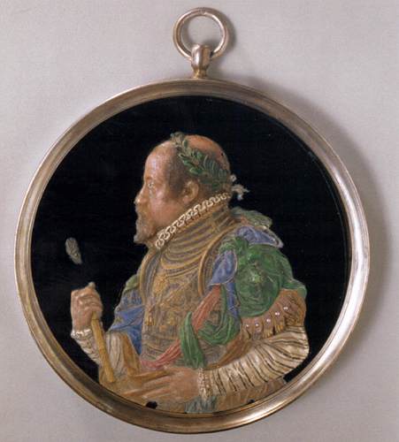 Order Artwork Replica Medallion Portrait of Emperor Maximilian II, 1575 by Antonio Abondio (1538-1591, Italy) | ArtsDot.com