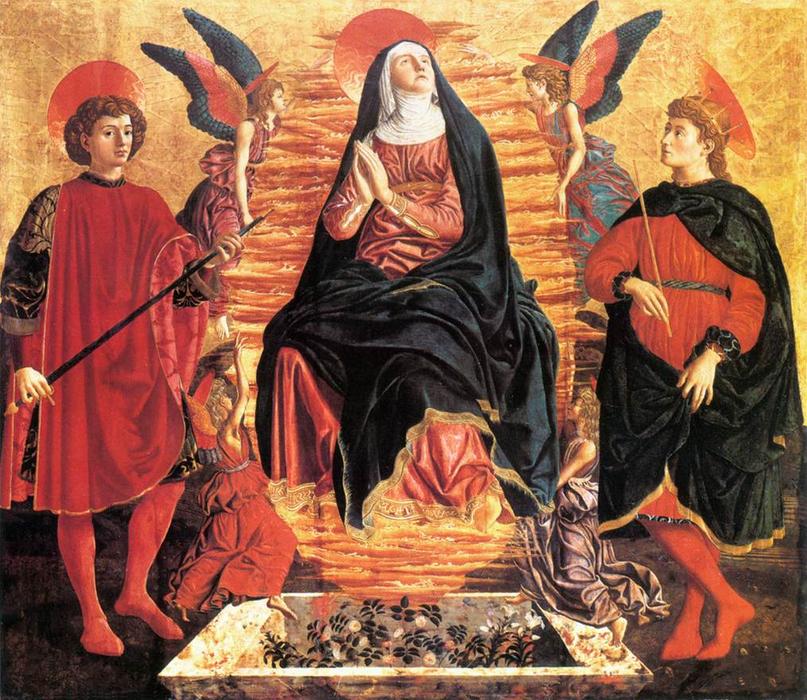 Order Oil Painting Replica Our Lady of the Assumption with Sts Miniato and Julian, 1450 by Andrea Del Castagno (1419-1457, Italy) | ArtsDot.com