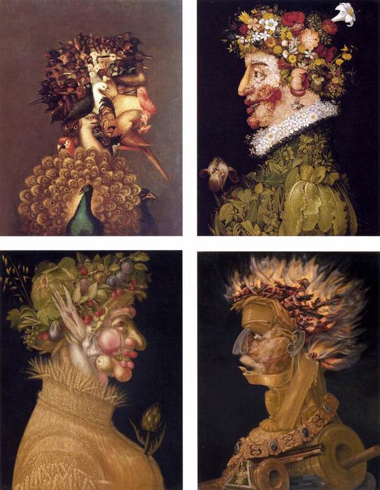 Order Oil Painting Replica Pairs of Allegories, 1563 by Giuseppe Arcimboldo (1527-1593, Italy) | ArtsDot.com