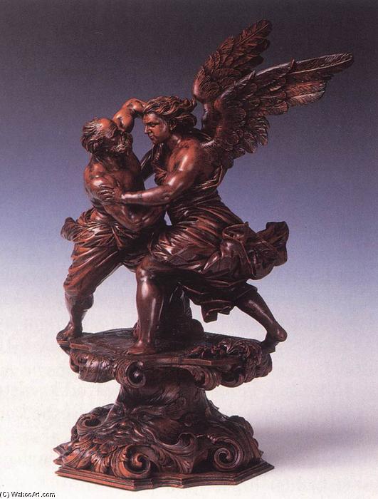 Order Art Reproductions Jacob`s Fight with the Angel, 1700 by Andrea Brustolon (1662-1732, Italy) | ArtsDot.com