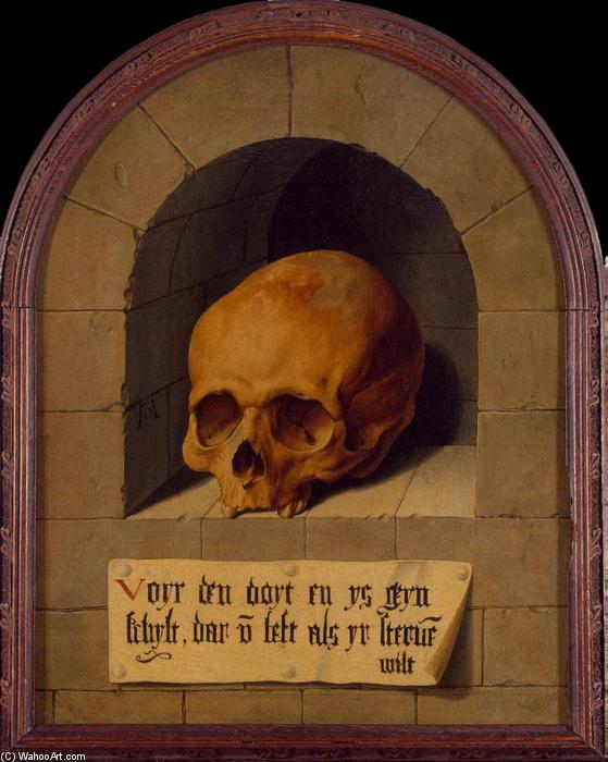 Order Paintings Reproductions Skull in a Niche by Barthel Bruyn The Elder (1493-1555, Germany) | ArtsDot.com