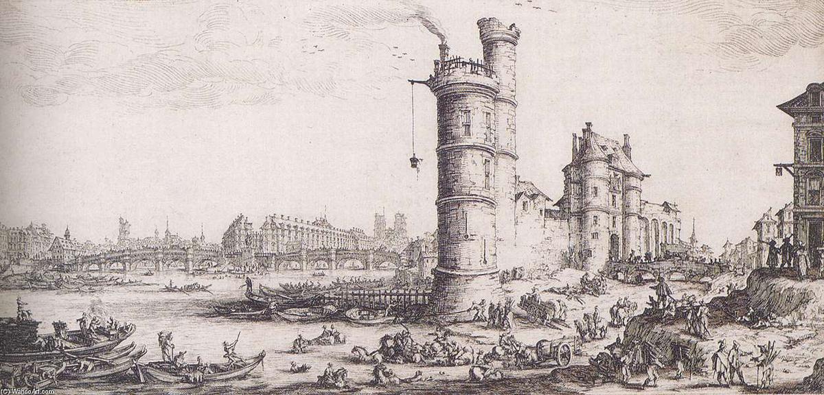 Order Oil Painting Replica View of the Seine in Paris by Jacques Callot (1592-1635, France) | ArtsDot.com