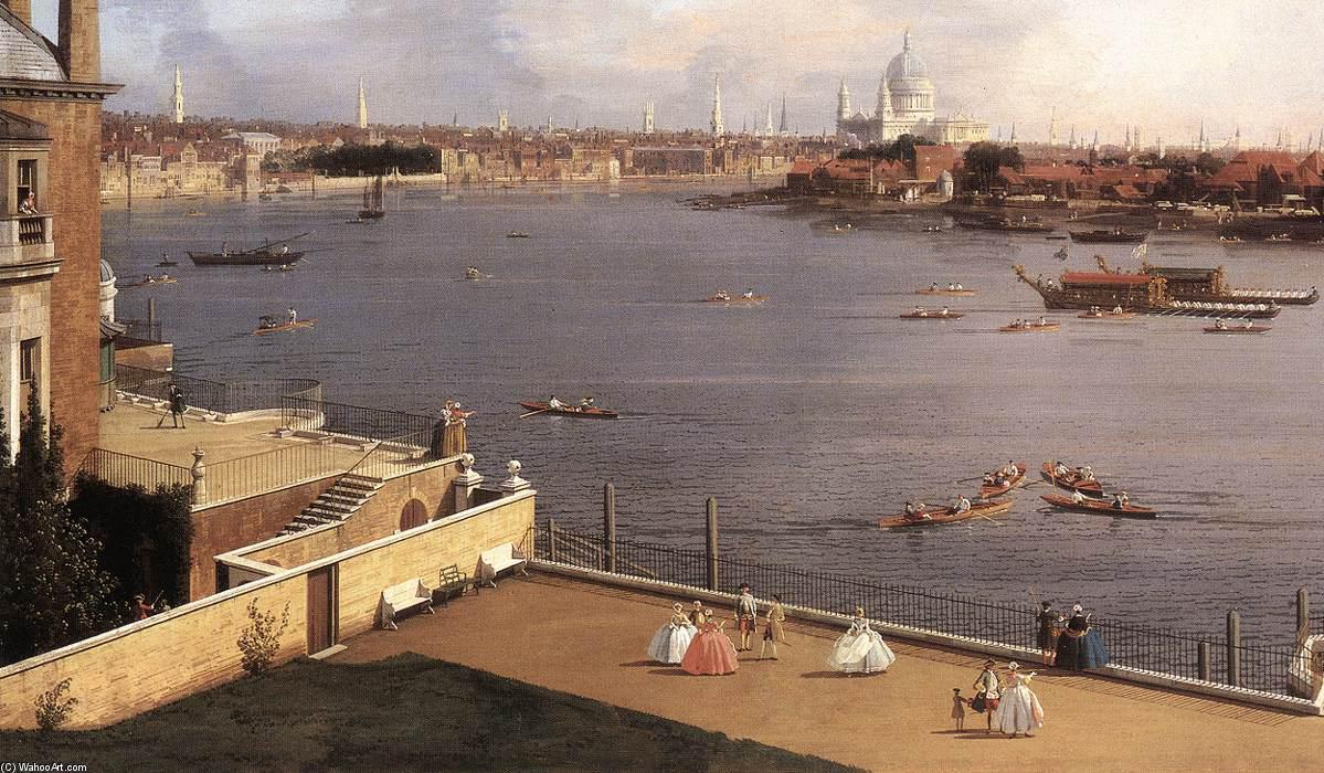 Order Art Reproductions London: The Thames and the City of London from Richmond House (detail), 1747 by Giovanni Antonio Canal (Canaletto) (1730-1768, Italy) | ArtsDot.com