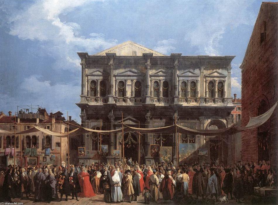 Order Paintings Reproductions The Feast Day of St Roch, 1735 by Giovanni Antonio Canal (Canaletto) (1730-1768, Italy) | ArtsDot.com