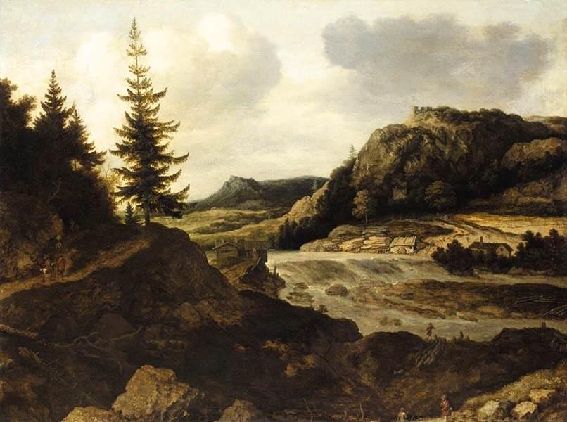 Order Paintings Reproductions Mountainous River Landscape, 1660 by Allart Van Everdingen | ArtsDot.com