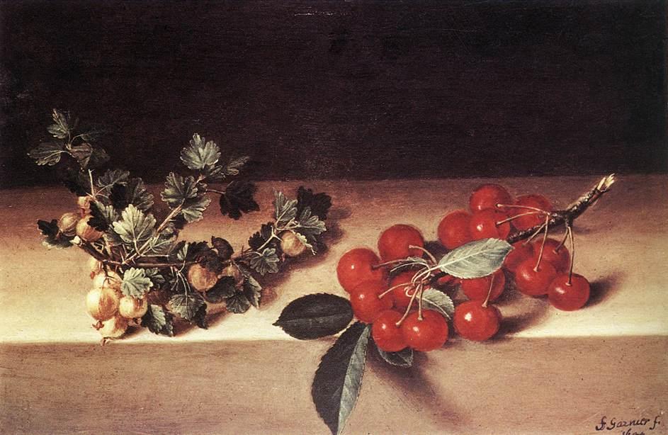 Order Artwork Replica Cherries and Gooseberries on a Table, 1644 by Marie Joseph François Garnier (1716-1809, France) | ArtsDot.com