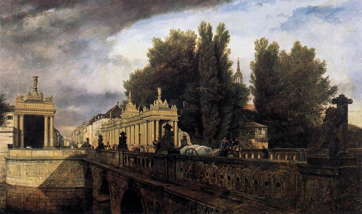 Buy Museum Art Reproductions Königsbrücke and Königskolonnade, 1853 by Johann Philipp Eduard Gaertner (1801-1877, Germany) | ArtsDot.com
