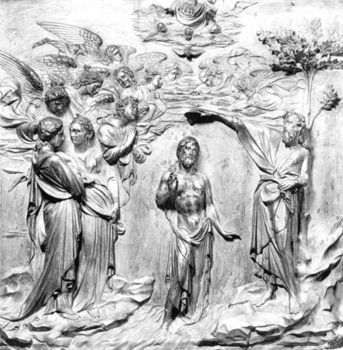 Order Art Reproductions The Baptism of Christ, 1427 by Lorenzo Ghiberti (1378-1455, Italy) | ArtsDot.com