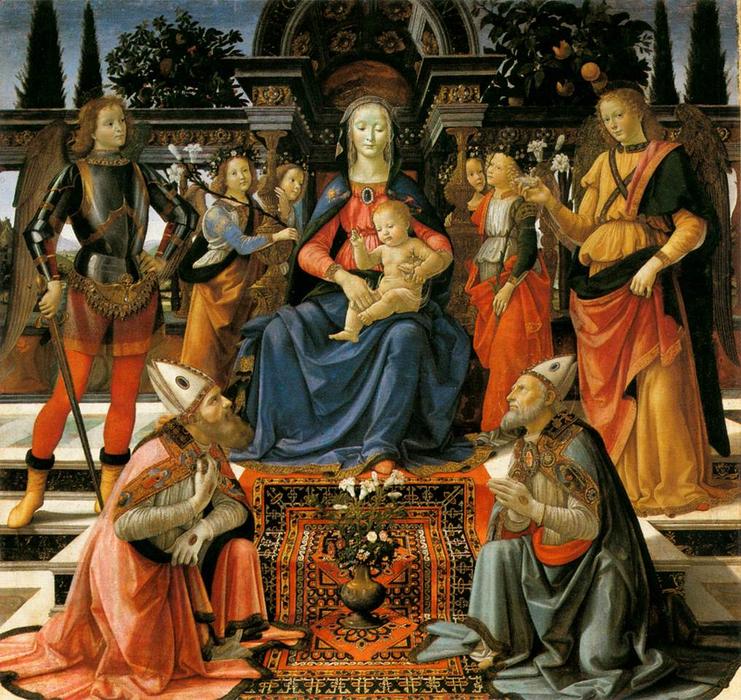 Order Artwork Replica Madonna and Child Enthroned with Saints, 1483 by Domenico Ghirlandaio (1449-1494, Italy) | ArtsDot.com