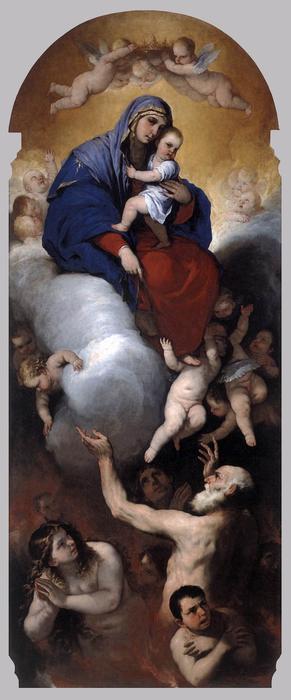 Order Paintings Reproductions Virgin and Child with Souls in Purgatory, 1650 by Luca Giordano (1634-1705, Italy) | ArtsDot.com