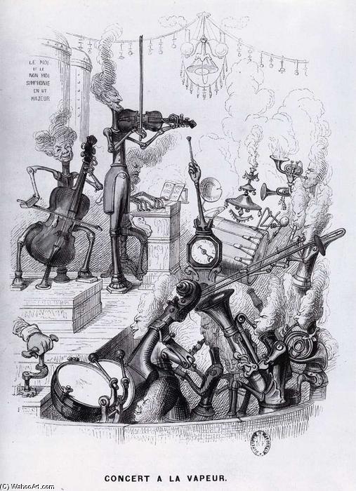 Order Art Reproductions Steam Concert, 1844 by Jean Jacques Grandville (1803-1847, France) | ArtsDot.com