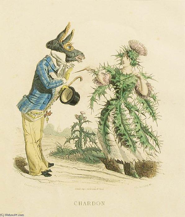 Order Paintings Reproductions Thistle by Jean Jacques Grandville (1803-1847, France) | ArtsDot.com