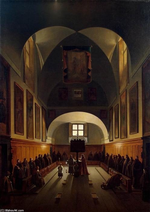 Order Oil Painting Replica Interior of the Choir in the Capuchin Church on the Plazza Barberini in Rome, 1818 by François Marius Granet (1775-1849, France) | ArtsDot.com