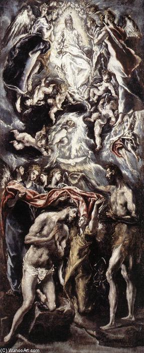 Comprar Reproducciones De Arte Del Museo Bautismo de Cristo, 1596 de El Greco (Doménikos Theotokopoulos) (1541-1614, Greece) | ArtsDot.com