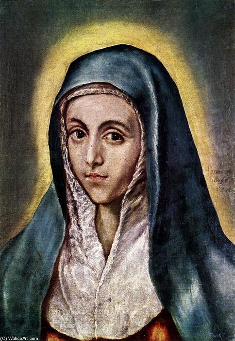 Order Paintings Reproductions The Virgin Mary, 1594 by El Greco (Doménikos Theotokopoulos) (1541-1614, Greece) | ArtsDot.com