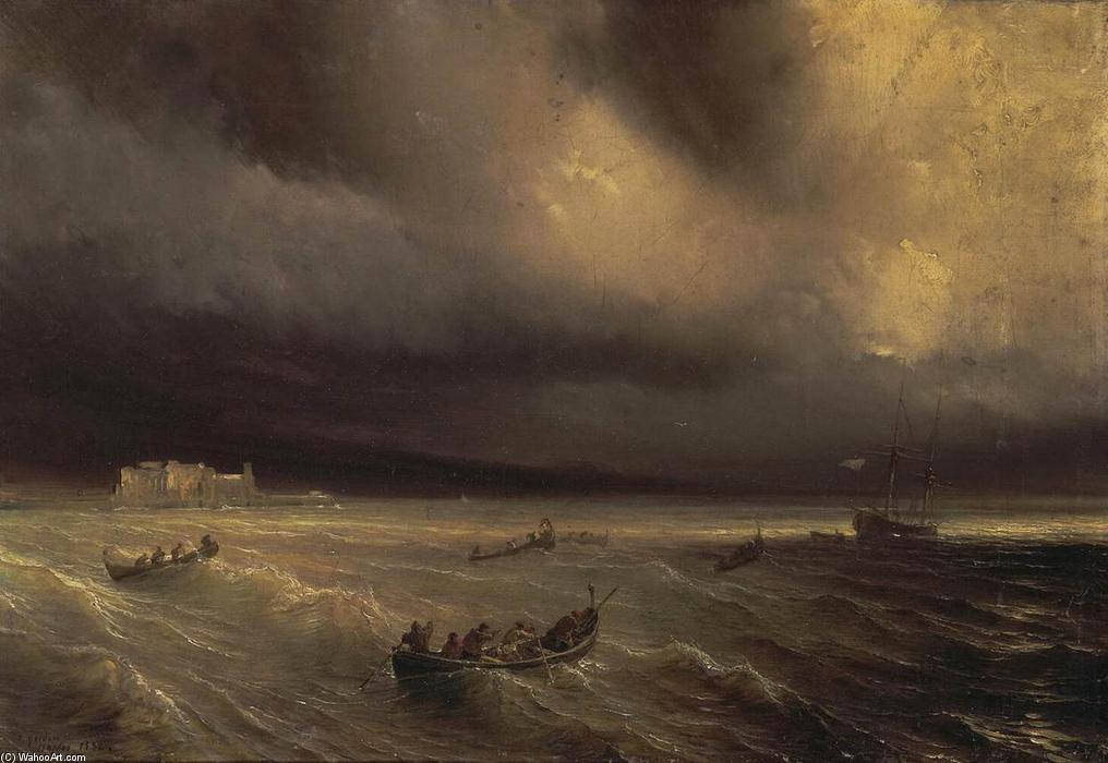 Order Artwork Replica Storm in the Sea, 1832 by Jean Antoine Théodore De Gudin (1802-1880, France) | ArtsDot.com