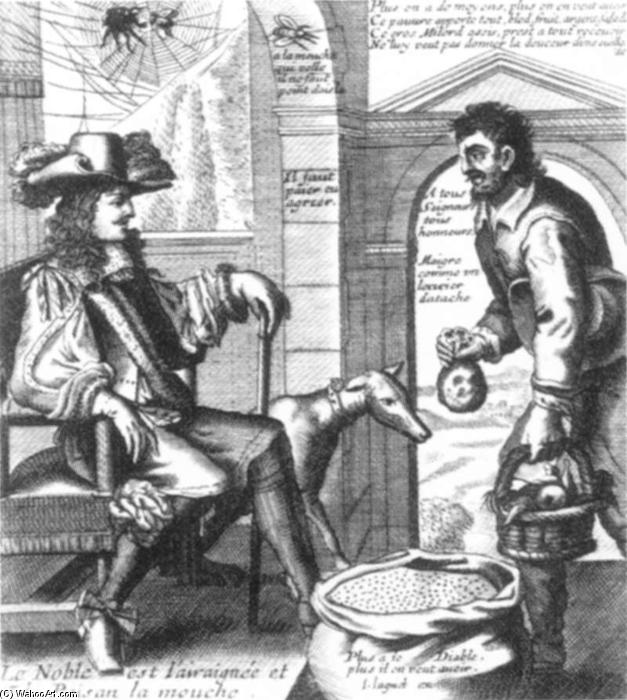 Pedir Grabados De Calidad Del Museo El Nobleman es la Araña y el Campesino es la mosca de Jacques Lagniet (1620-1675, France) | ArtsDot.com