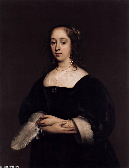 Order Paintings Reproductions Portrait of a Woman, 1648 by Cornelius The Elder Jonson Van Ceulen (1593-1661, United Kingdom) | ArtsDot.com