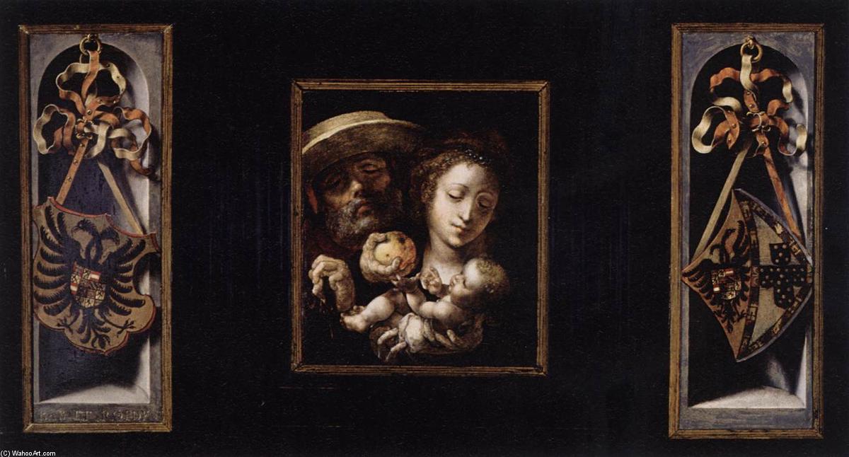 The Holy Family with Coats of Arms, 1526 by Master Of The Lille Adoration Master Of The Lille Adoration | ArtsDot.com