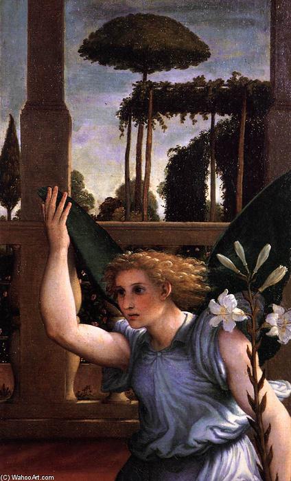 Order Paintings Reproductions Annunciation (detail), 1534 by Lorenzo Lotto (1480-1556, Italy) | ArtsDot.com