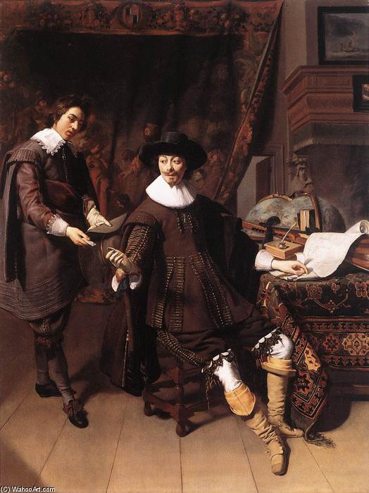 Order Art Reproductions Constantijn Huygens and his Clerk, 1627 by Thomas De Keyser (1596-1667, Netherlands) | ArtsDot.com