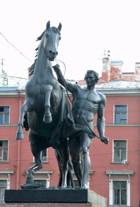 顺序 藝術再現 Horse Tamer 。, 1841 通过 Pyotr Karlovich Klodt (1805-1867, Russia) | ArtsDot.com