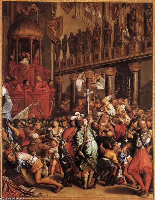 Order Paintings Reproductions Doge Enrico Dandolo Recruiting for the Crusade, 1621 by Jean Leclerc (1586-1633, France) | ArtsDot.com