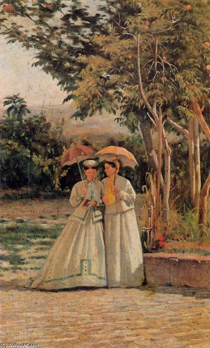 Order Oil Painting Replica A Walk in the Garden, 1870 by Silvestro Lega (1826-1895, Italy) | ArtsDot.com