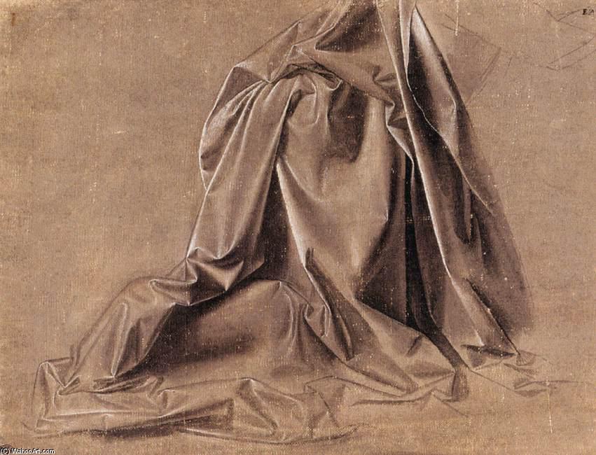Order Paintings Reproductions Drapery for a seated figure by Leonardo Da Vinci (1452-1519, Italy) | ArtsDot.com