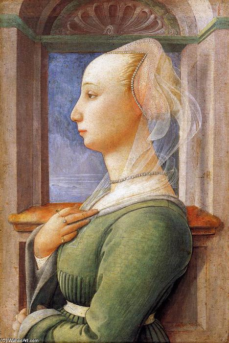Order Art Reproductions Portrait of a Woman, 1440 by Fra Filippo Lippi (1406-1469, Italy) | ArtsDot.com