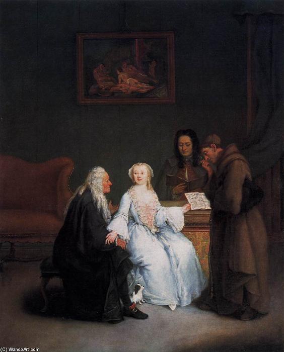 Order Art Reproductions Music Lesson, 1760 by Pietro Longhi (1701-1785, Italy) | ArtsDot.com