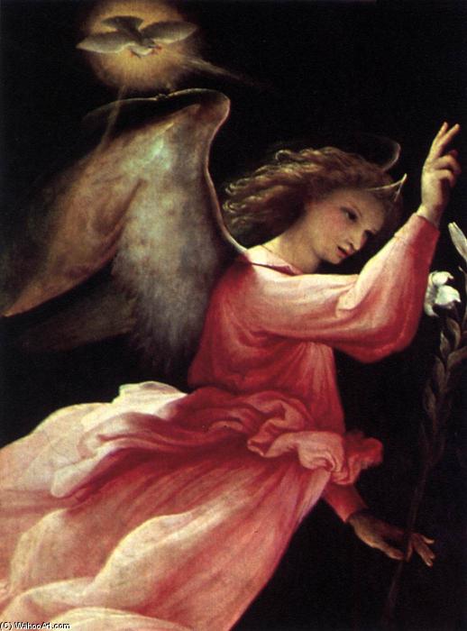 Order Art Reproductions Angel Annunciating, 1527 by Lorenzo Lotto (1480-1556, Italy) | ArtsDot.com