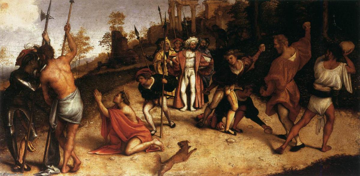 Order Paintings Reproductions The Martyrdom of St Stephen, 1513 by Lorenzo Lotto (1480-1556, Italy) | ArtsDot.com