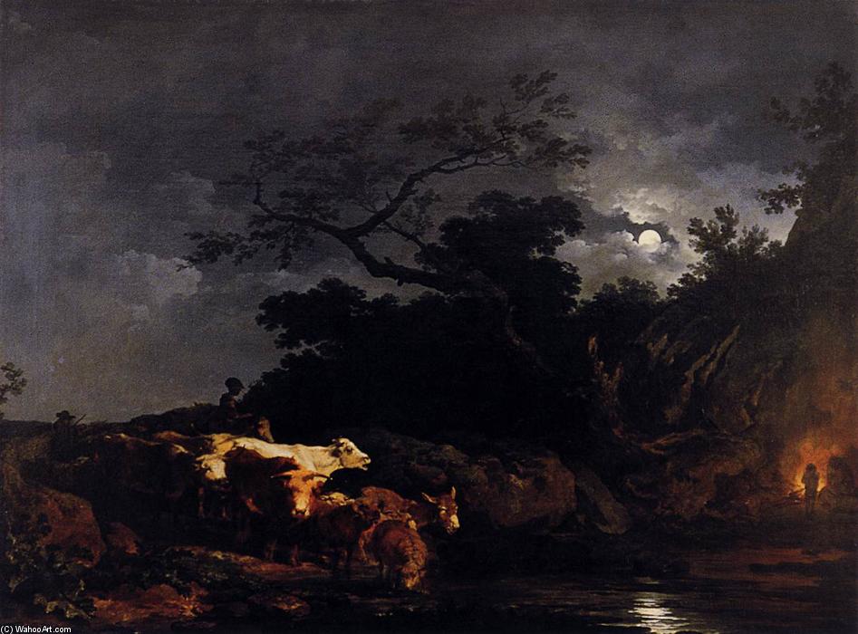 Order Oil Painting Replica Clair de Lune (Moonlight), 1777 by Philip Jacques De Loutherbourg (1740-1812, France) | ArtsDot.com