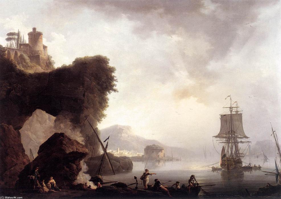 Order Oil Painting Replica Seascape with Sunset by Philip Jacques De Loutherbourg (1740-1812, France) | ArtsDot.com
