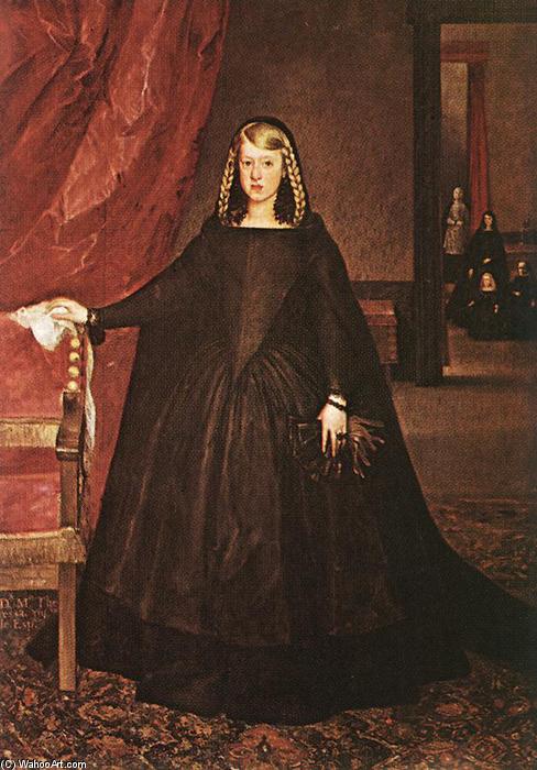 Buy Museum Art Reproductions The Empress Doña Margarita de Austria in Mourning Dress, 1666 by Juan Bautista Martinez Del Mazo (1605-1667, Spain) | ArtsDot.com