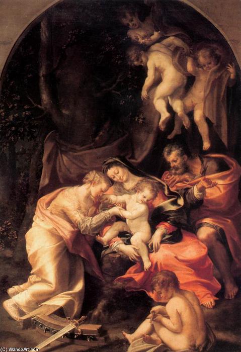 Order Art Reproductions Marriage of St Catherine by Girolamo Mazzola Bedoli (1500-1569, Italy) | ArtsDot.com