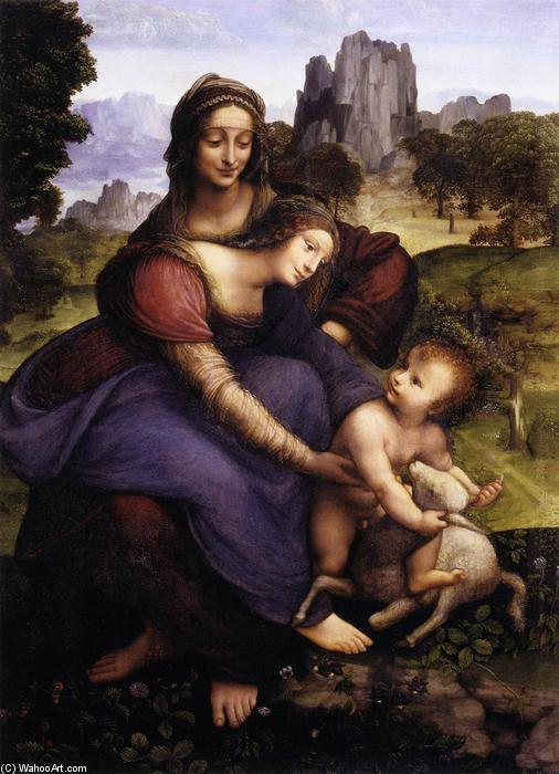 Order Art Reproductions St Anne with the Virgin and the Child Embracing a Lamb, 1520 by Francesco Melzi (1491-1570, Italy) | ArtsDot.com